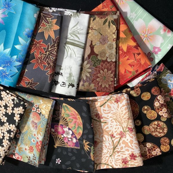 12 Asian fat quarters - Picture 1 of 8